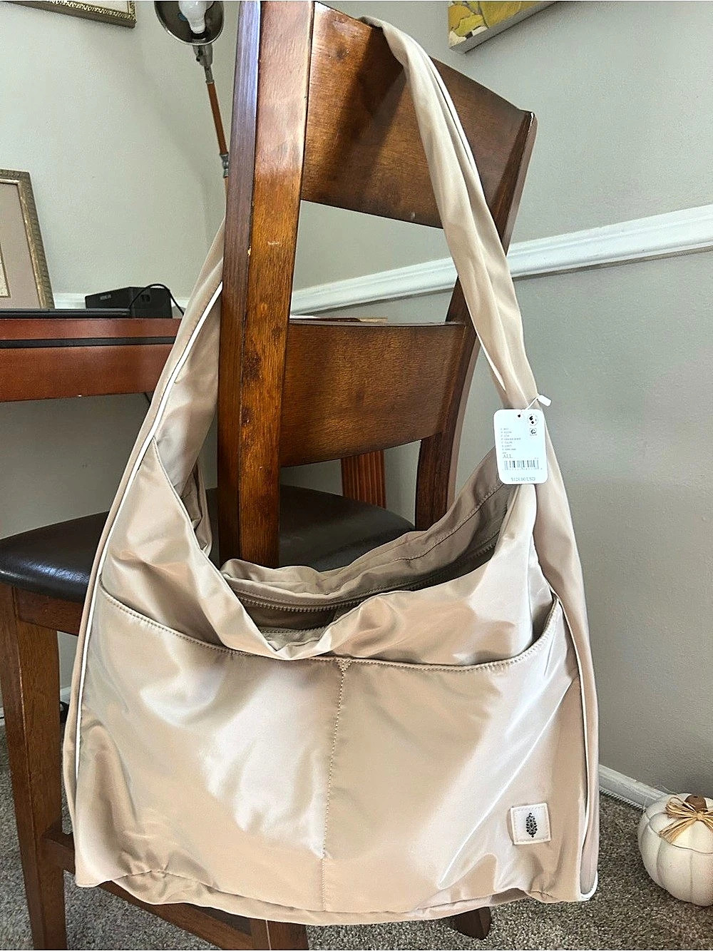 NEW Free People carry all gym bag- Ginger Root Shoulder Bag in Beige NWT
